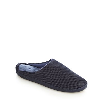 Totes Navy waffle 'Pillowstep' mule slippers